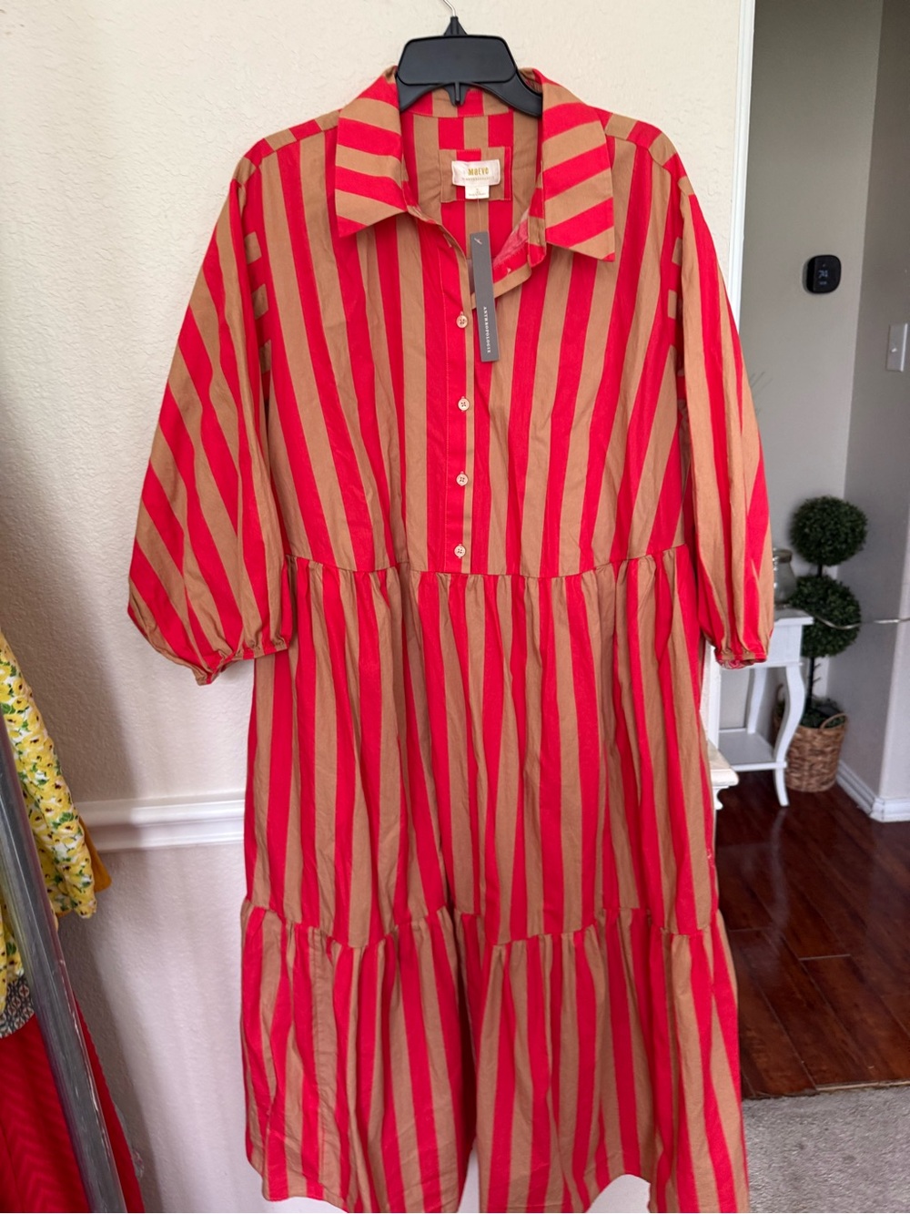 The Bettina Tiered Shirt Dress Maeve by Anthropologie 2X - Picture 4 of 16